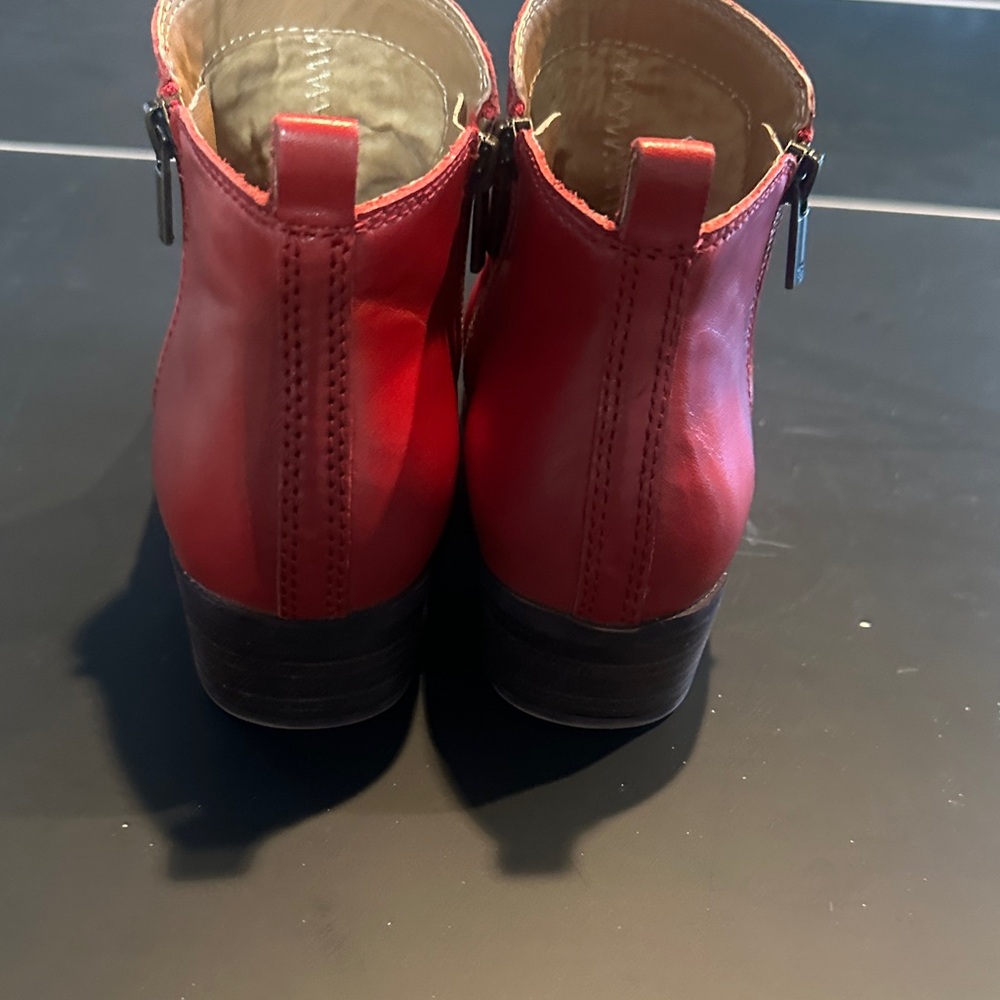 Lucky Brand Red Leather Ankle Booties - Picture 5 of 5